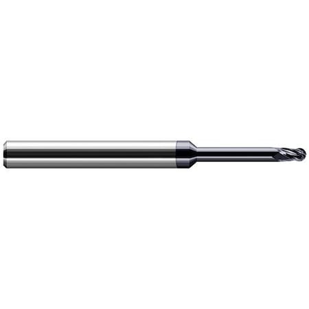 Harvey Tool 0.04 in. dia. x 0.06 in. x 0.3250 in. Reach Carbide Ball End Mill for Medium Alloy Steels, 4 Flutes 56640-C3